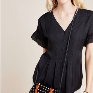 Anthropologie Mitzy blouse black xl
